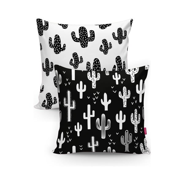 Set od 2 jastučnice Minimalist Cushion Covers BW Cactuses, 45 x 45 cm