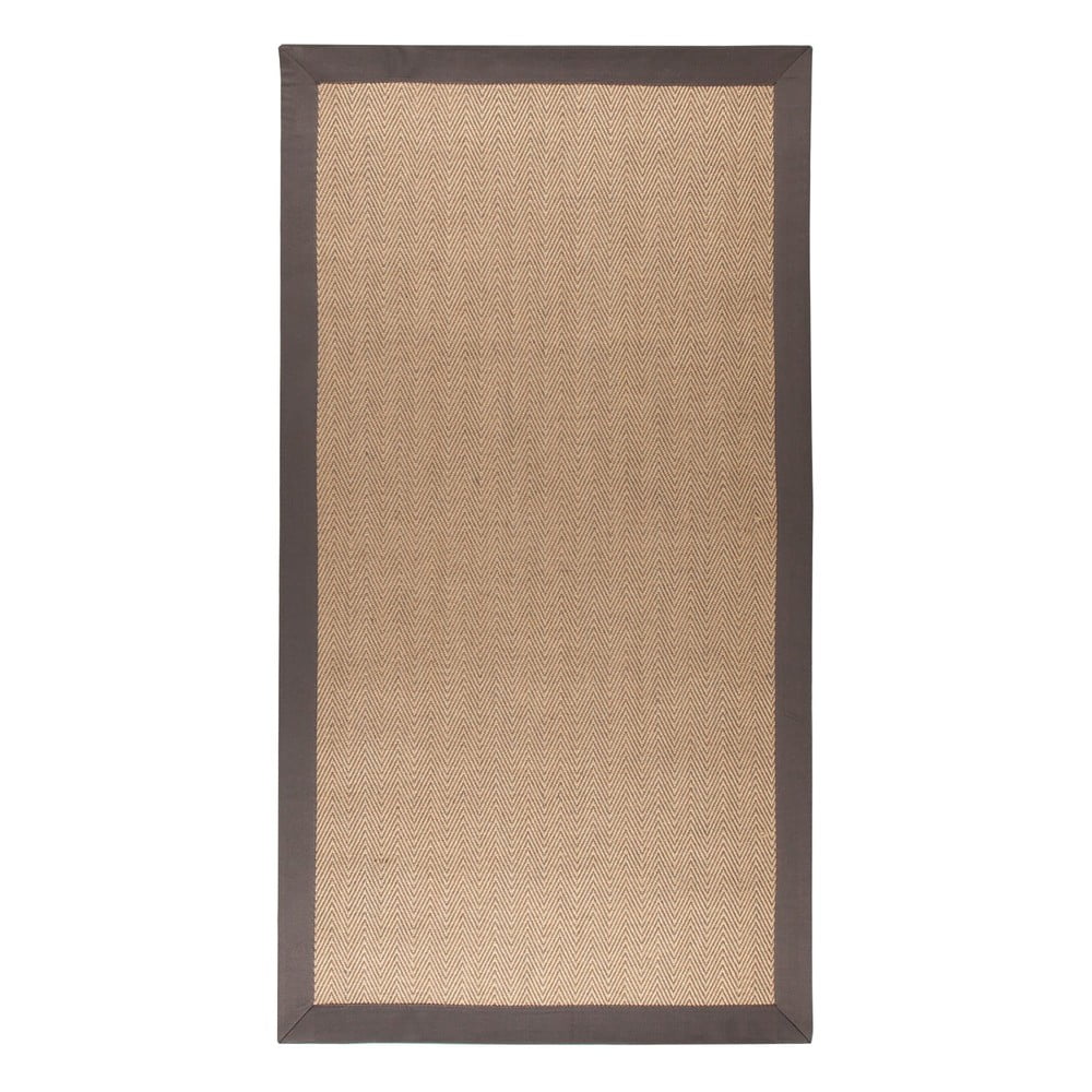Smeđe-sivi tepih od jute Herringbone, 120 x 170 cm