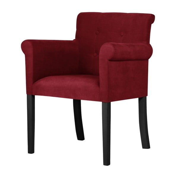 Crvena stolica s crnim nogama od bukve Ted Lapidus Maison Flacon