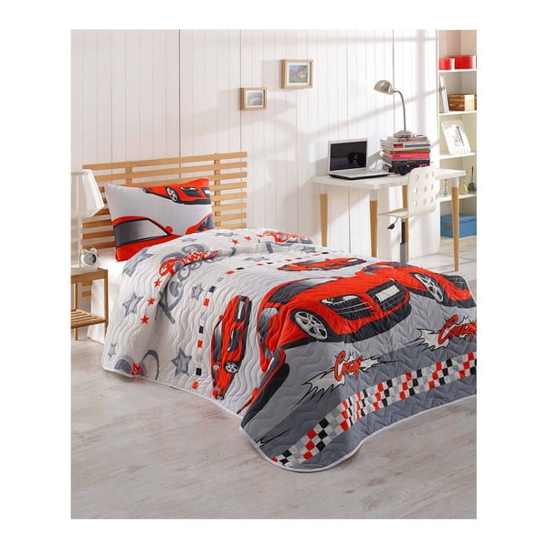 Set od pamučnog pokrivača i jastučnice Eponj Home Crazy Red, 160 x 220 cm