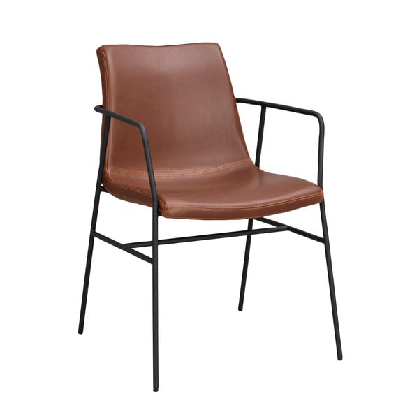 Smeđa stolica za blagovanje s presvlakom od umjetne kože Rowico Huntingbay