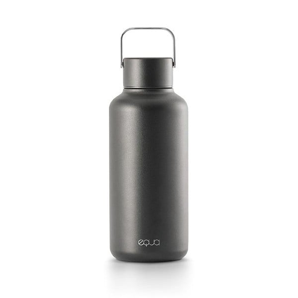 Tamno siva boca od nehrđajućeg čelika Equa Timeless, 600 ml