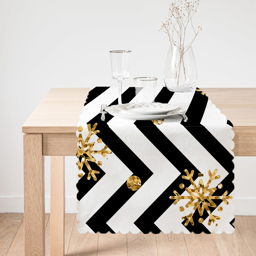 Staza za stol Minimalist Cushion Covers Colorful White Zigzag, 45 x 140 cm