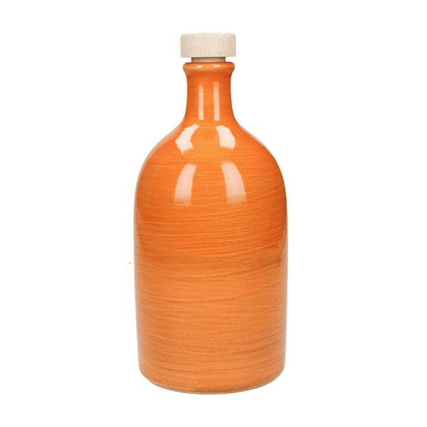 Narančasta keramička boca za ulje Brandani Maiolica, 500 ml