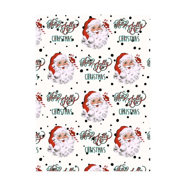 5 listova bijelog papira za zamatanje Eleanor stuart Holly Jolly Christmas, 50 x 70 cm