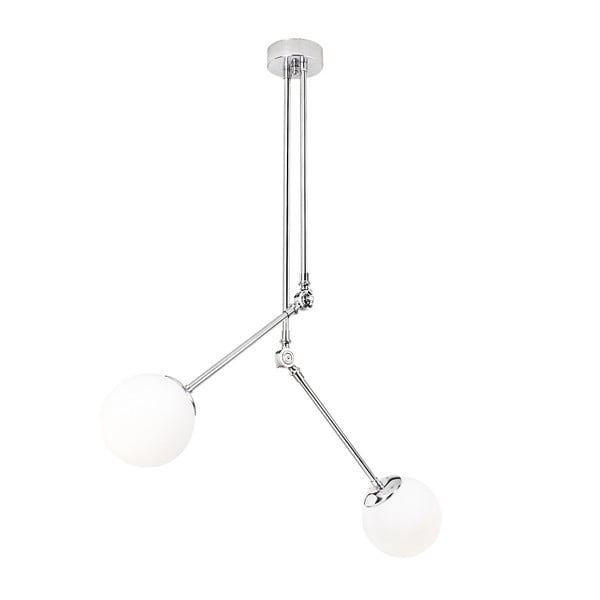 Bijela metalna viseća svjetiljka u hrom boji Opviq lights Anatoli