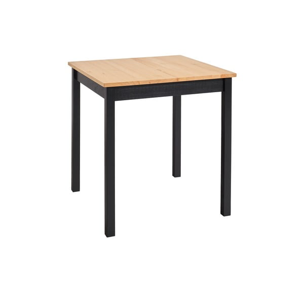 Blagovaonski stol od borovine s crnom konstrukcijom loomi.design Sydney, 70 x 70 cm