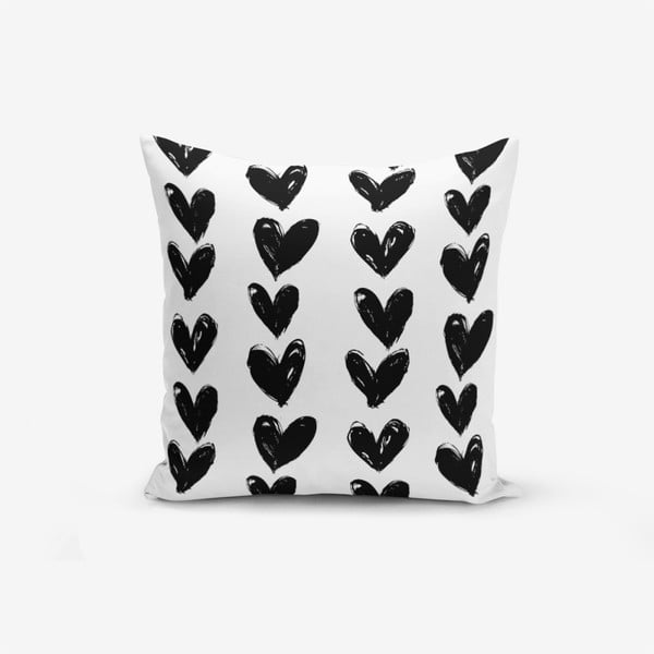 Jastučnica s primjesom pamuka Minimalist Cushion Covers Black Heart, 45 x 45 cm