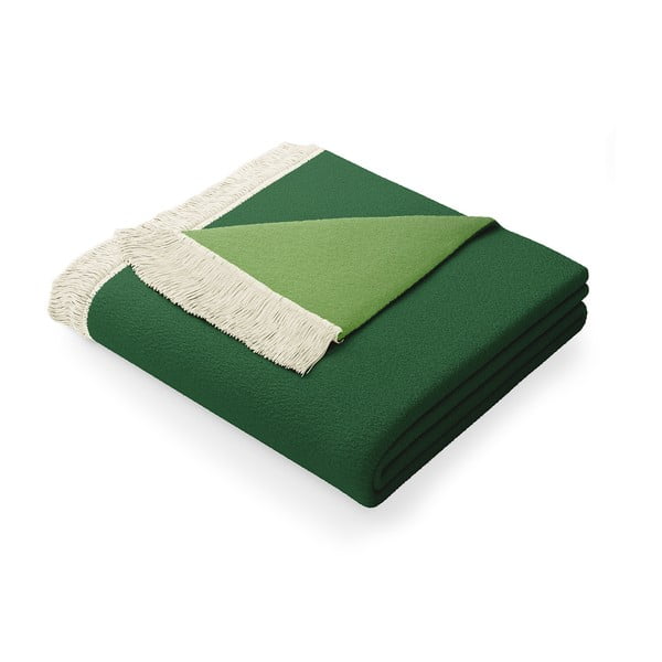 Zelena deka s dodatkom pamuka AmeliaHome Franse, 150 x 200 cm