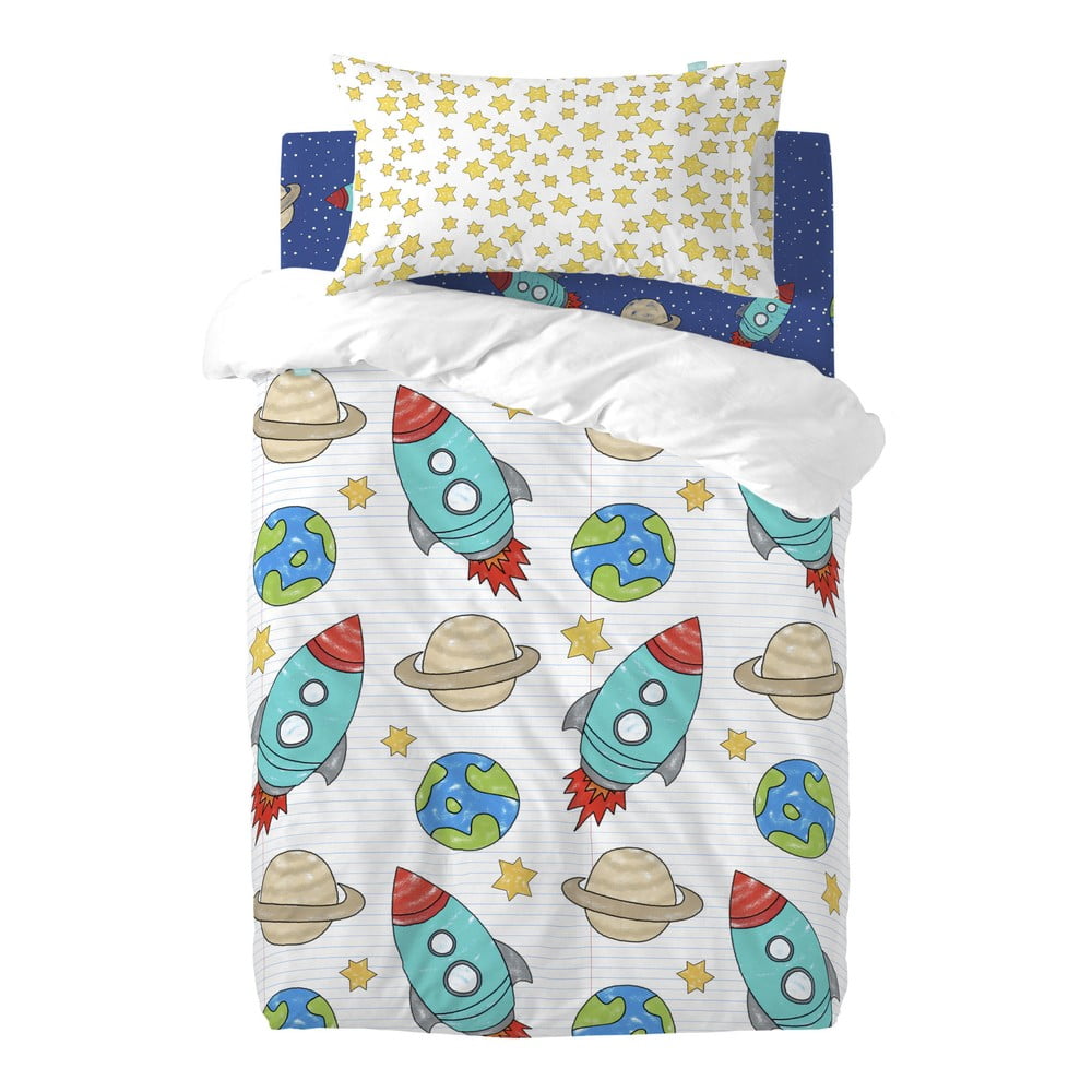 Dječja pamučna posteljina na jednom krevetu Fox Space Rocket, 100 x 120 cm