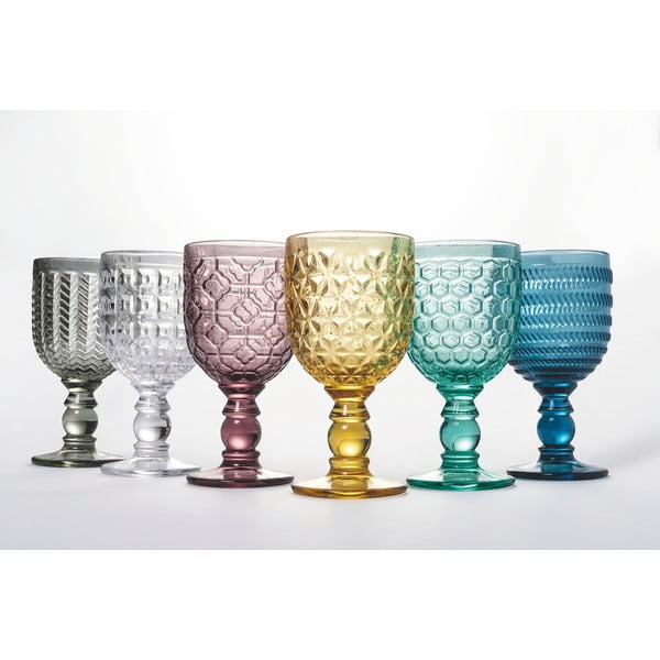 Set od 6 obojenih vinskih čaša Villa d`Este Geometry