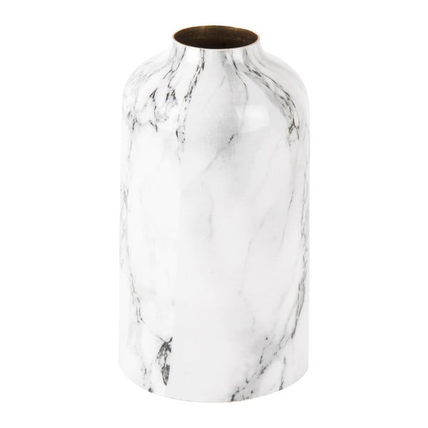 Bijelo-crna željezna vaza PT LIVING Marble, visina 15 cm