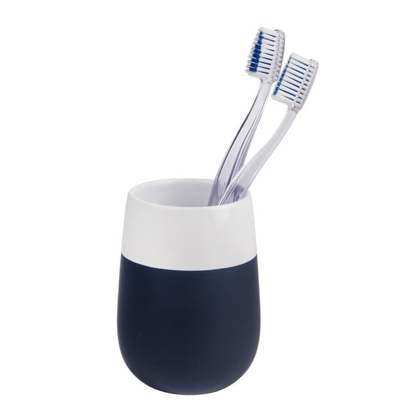 Plavo-bijela keramička čaša za četkice za zube Wenko Matta