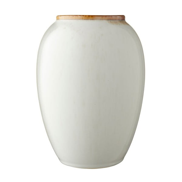 Krem vaza od kamenine Bitz Basics Cream, visina 20 cm