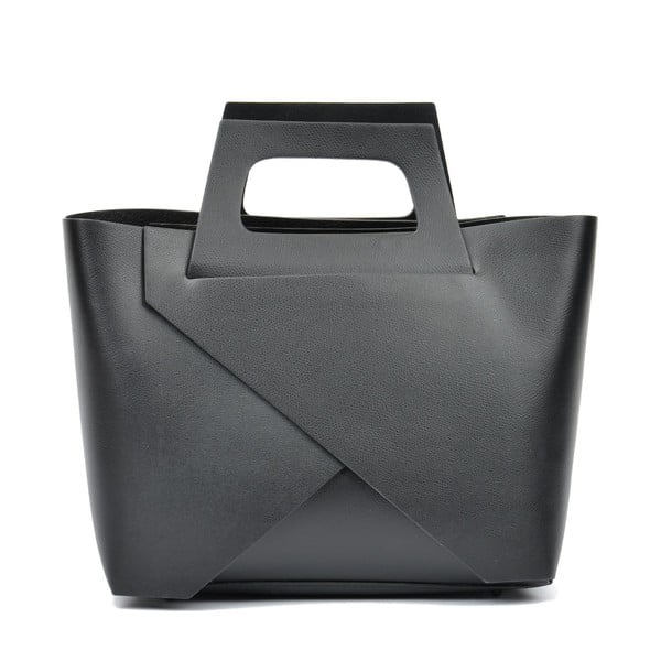 Crna kožna torbica Carla Ferreri Cross