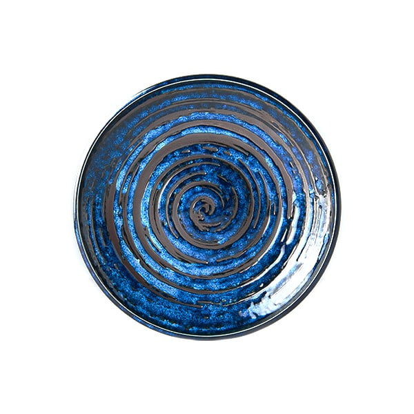 Plavi keramički tanjur MIJ Copper Swirl, ø 20 cm