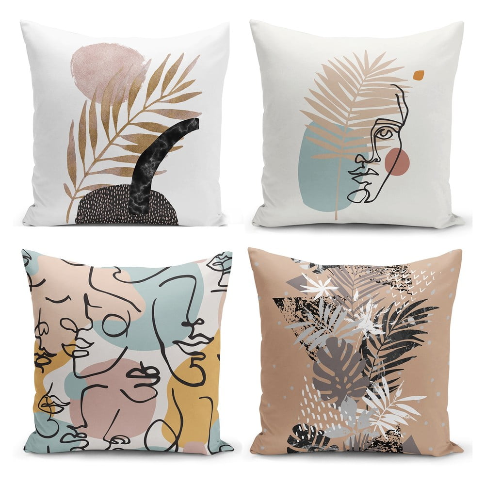 Set od 4 jastučnice Minimalist Cushion Covers Cesso, 45 x 45 cm