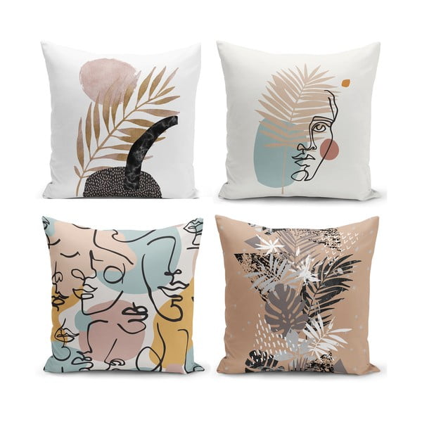 Set od 4 jastučnice Minimalist Cushion Covers Cesso, 45 x 45 cm