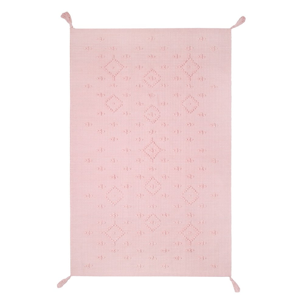 Ružičasti pamučni tepih Nattiot, 110 x 150 cm