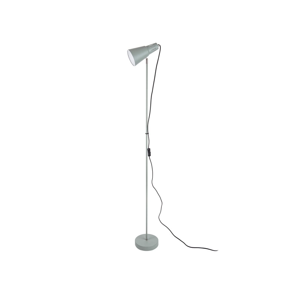 Sivozelena podna lampa Leitmotiv Mini Cone, výška 147,5 cm