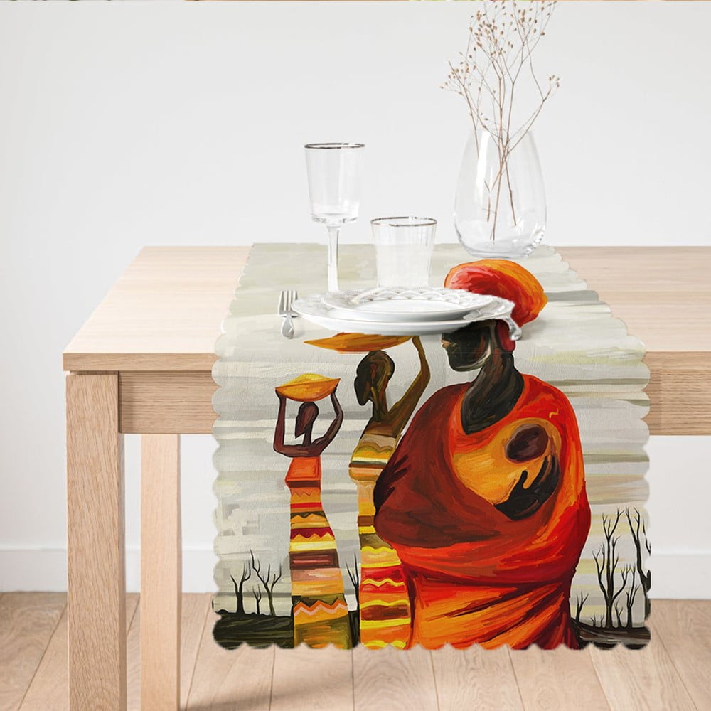 Gaznoga sloja na stolu minimalistički jastuk pokriva afrički dizajn, 45 x 140 cm