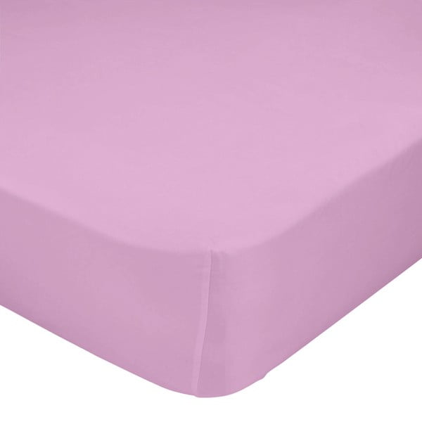 Ružičasta elastična plahta od čistog pamuka, 60 x 120 cm
