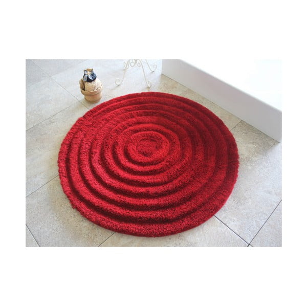 Crveni otirač za kupaonu Round Red, ⌀ 90 cm
