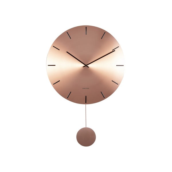 Zidni sat s njihalom u bakrenoj boji Karlsson Impressive, ø 20 cm