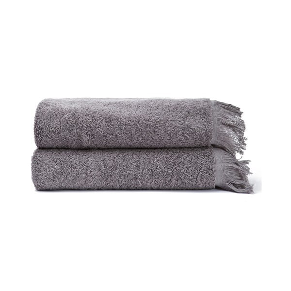 Set s 2 siva ručnika od 100% pamuka Bonami, 50 x 90 cm