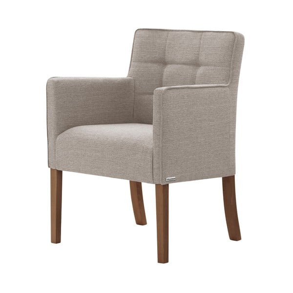 Sivo-smeđa stolica s tamnosmeđim nogama od bukve Ted Lapidus Maison Freesia