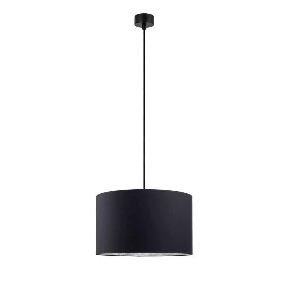 Crna stropna svjetiljka s unutarnjom stranom srebrene boje Sotto Luce Mika, ⌀ 40 cm
