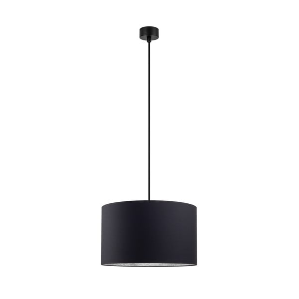 Crna stropna svjetiljka s unutarnjom stranom srebrene boje Sotto Luce Mika, ⌀ 40 cm