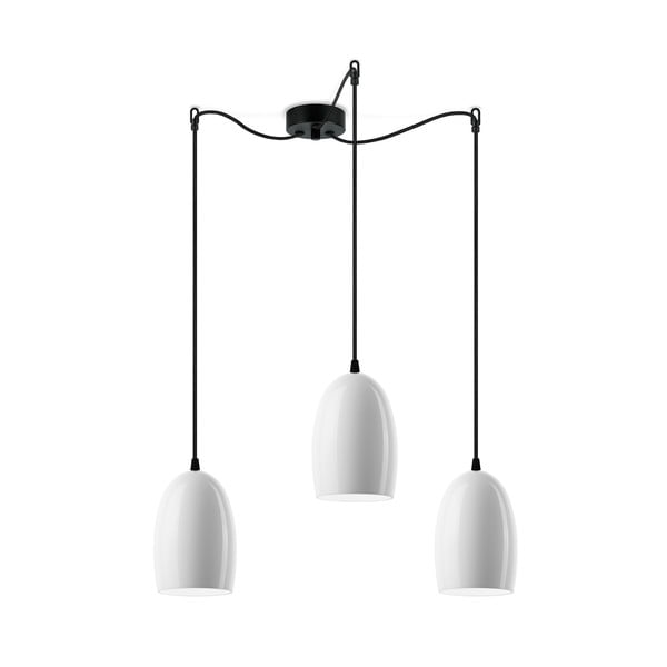 Bijela trodijelna viseća svjetiljka Sotto Luce Ume S Glossy, ⌀ 14 cm