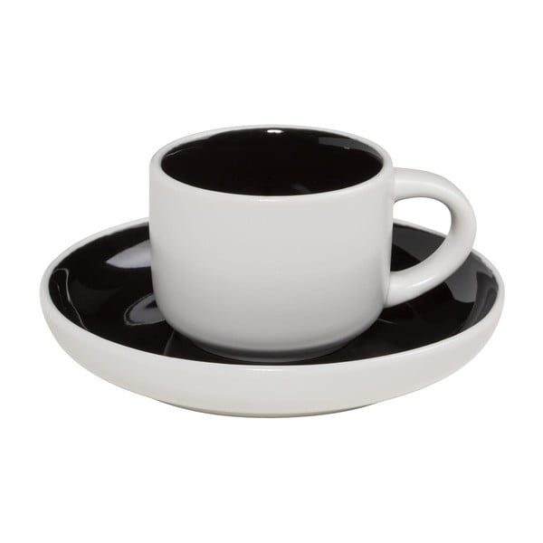 Crno-bijela porculanska šalica za espresso s tanjurićem Maxwell & Williams Tint, 100 ml