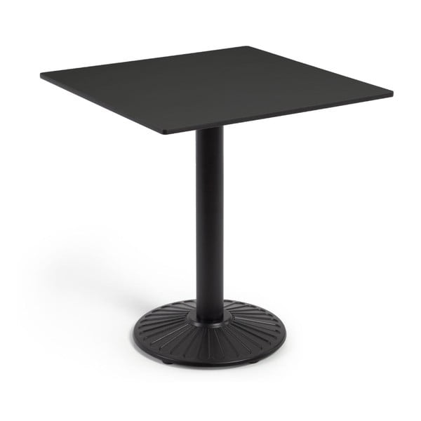 Crni vrtni blagovaonski stol Kave Home Tiaret, 68 x 68 cm