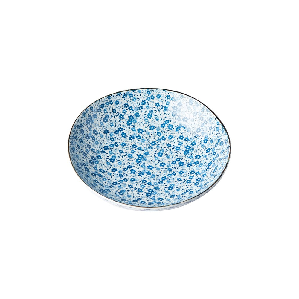 Plavo-bijeli keramički duboki tanjur MIJ Daisy, Ø 21 cm
