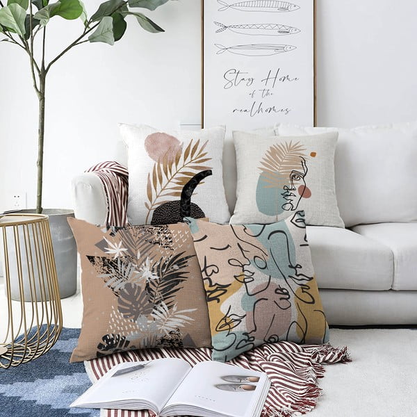 Set od 4 ukrasne jastučnice Minimalist Cushion Covers Autumn, 55 x 55 cm