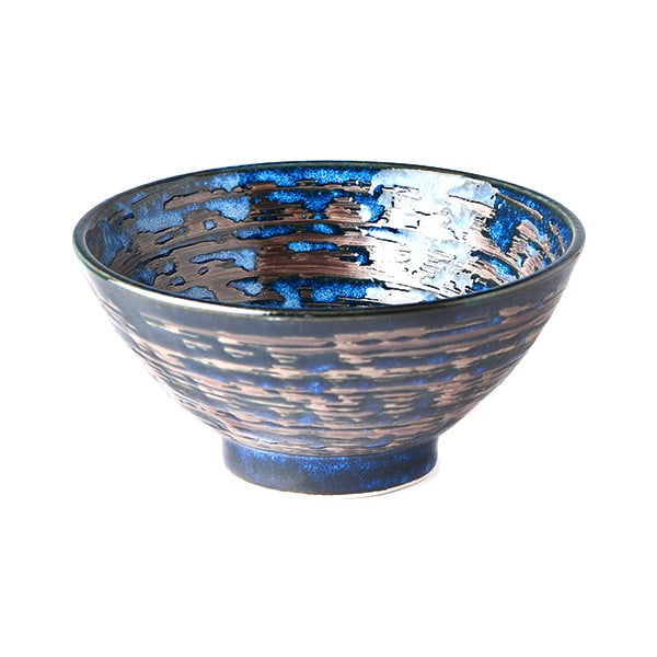Plava keramička zdjela MIJ Copper Swirl, ø 16 cm