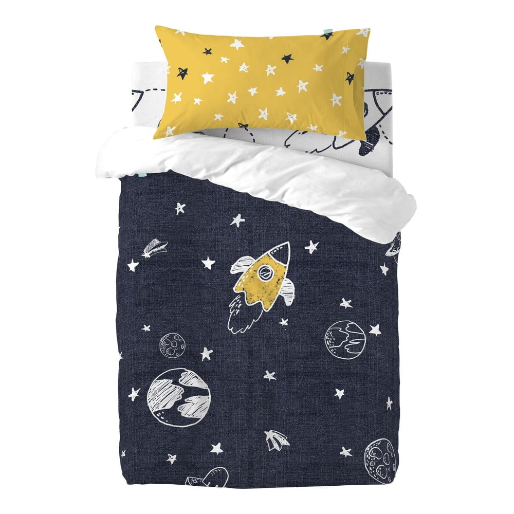 Dječja pamučna posteljina na jednom krevetu Fox Starspace, 115 x 145 cm