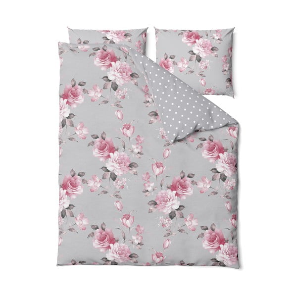 Siva pamučna posteljina za bračni krevet Bonami Selection Belle, 200 x 220 cm
