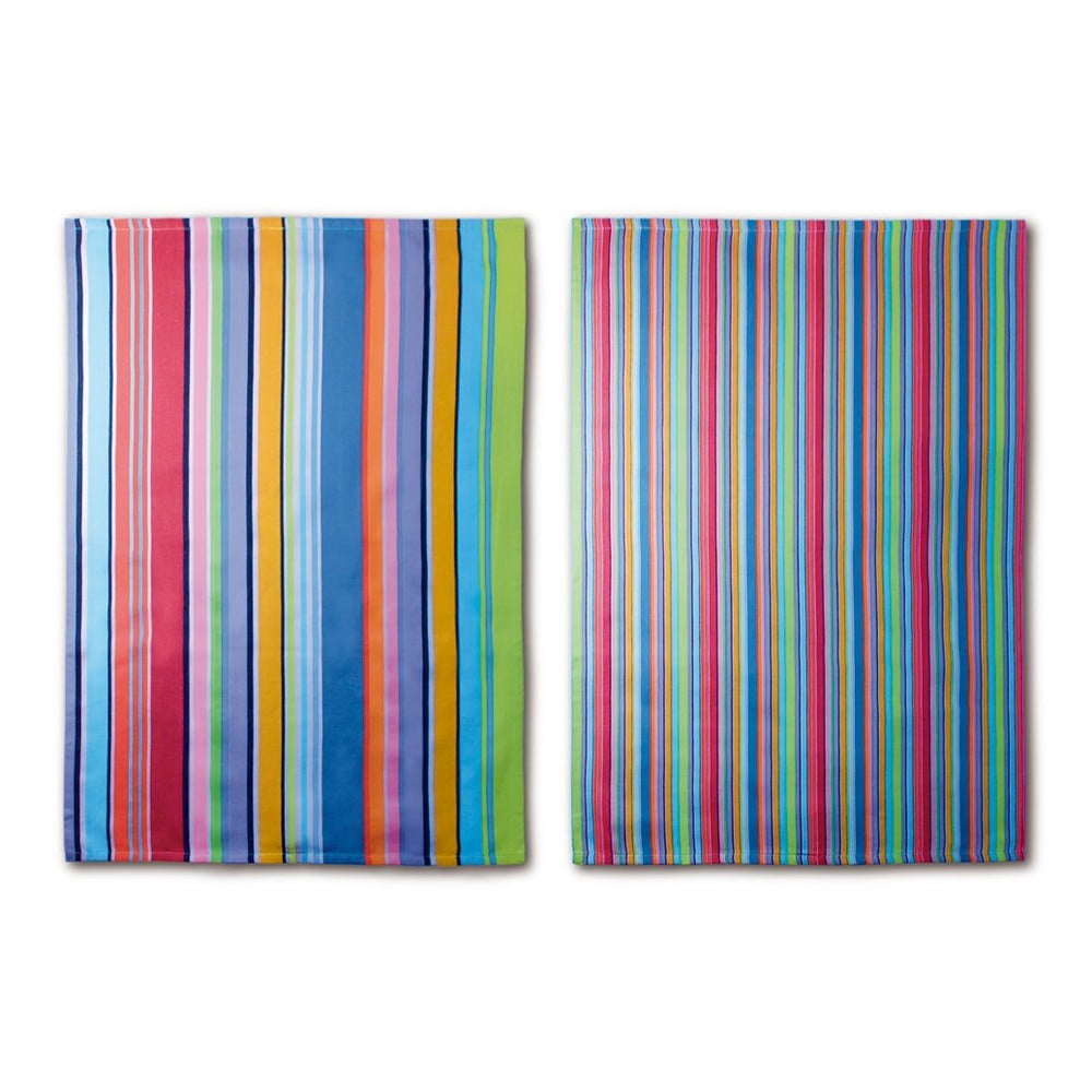 Set od dvije pamučne krpe Remember Purple Stripes 70 x 50 cm