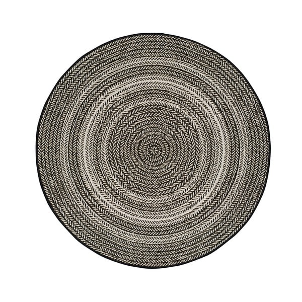 Crni vanjski tepih Universal Silvana Rutto, ⌀ 120 cm