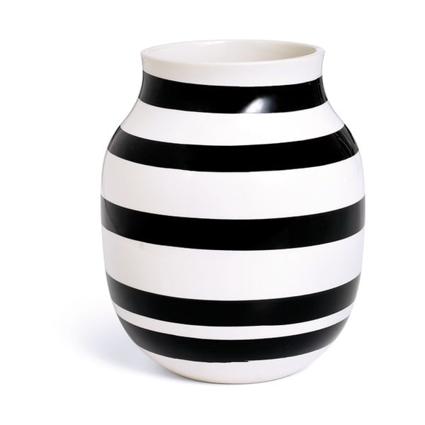 Crno-bijela vaza od kamenine Kähler Design Omaggio, visina 20 cm