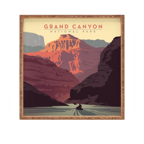 Drveni dekorativni pladanj Grand Canyon, 40 x 40 cm